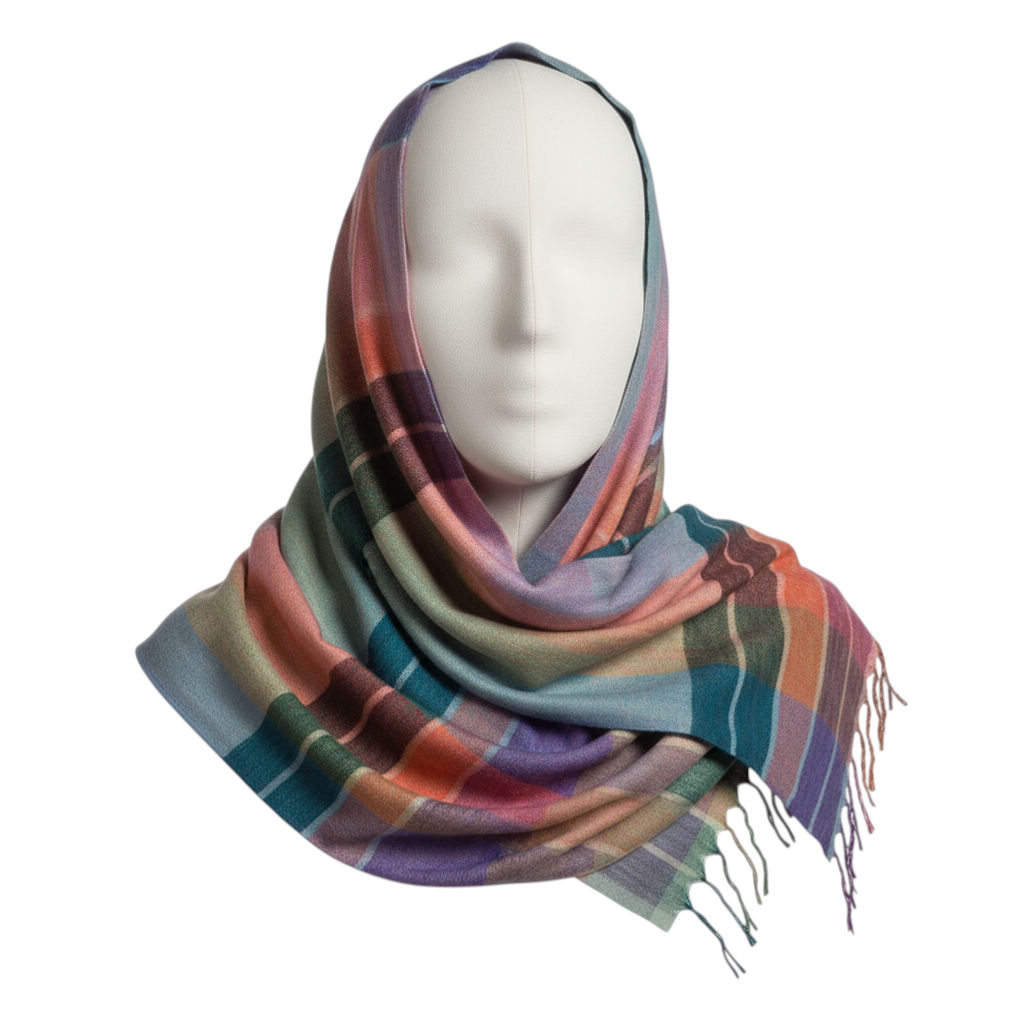 Multi Color Stripe Wool Shawl